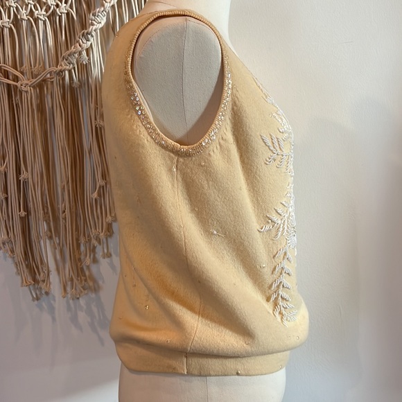 1960's Vintage The Broadway Lambswool/Angora Beaded Sweater Hong Kong Elegant! - Picture 6 of 12